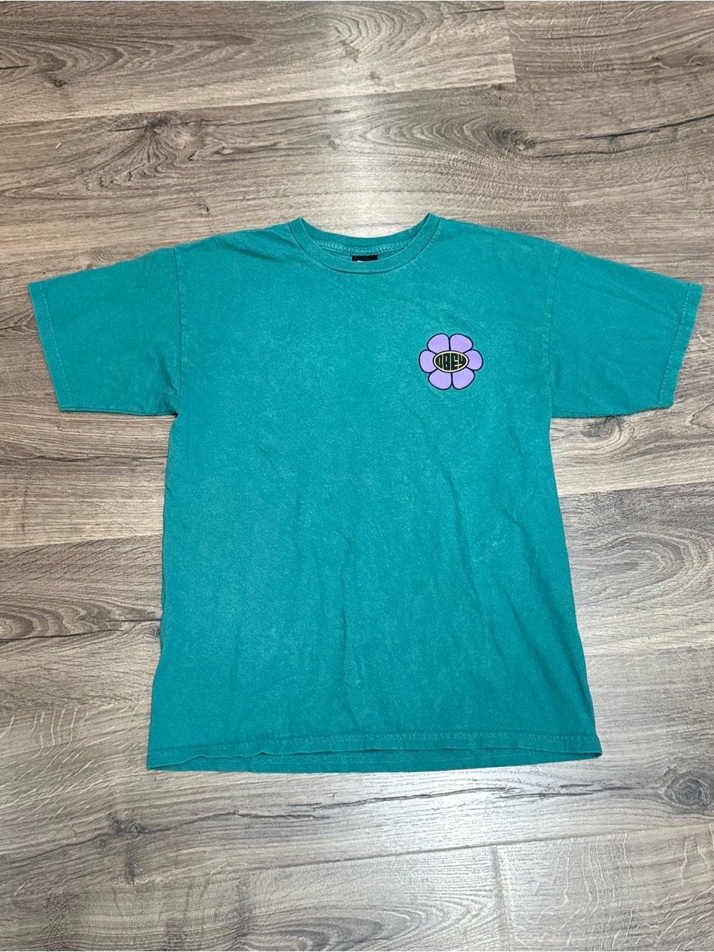 Obey Teal Short Sleeve Tee with Logo Tag